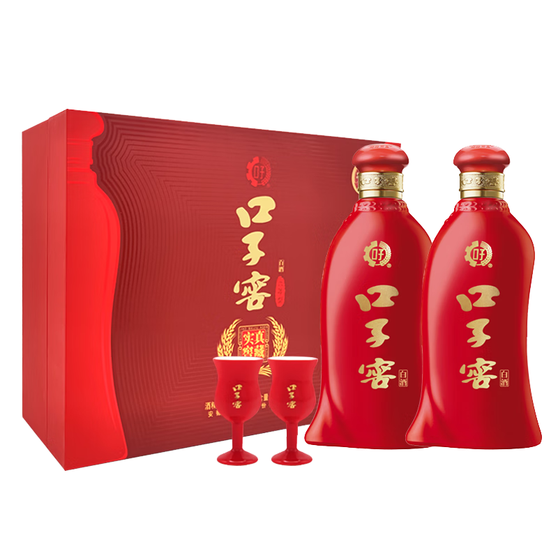 plus：口子窖 六年型 兼香型白酒 52度 450ml*2瓶 礼盒装 207.6元