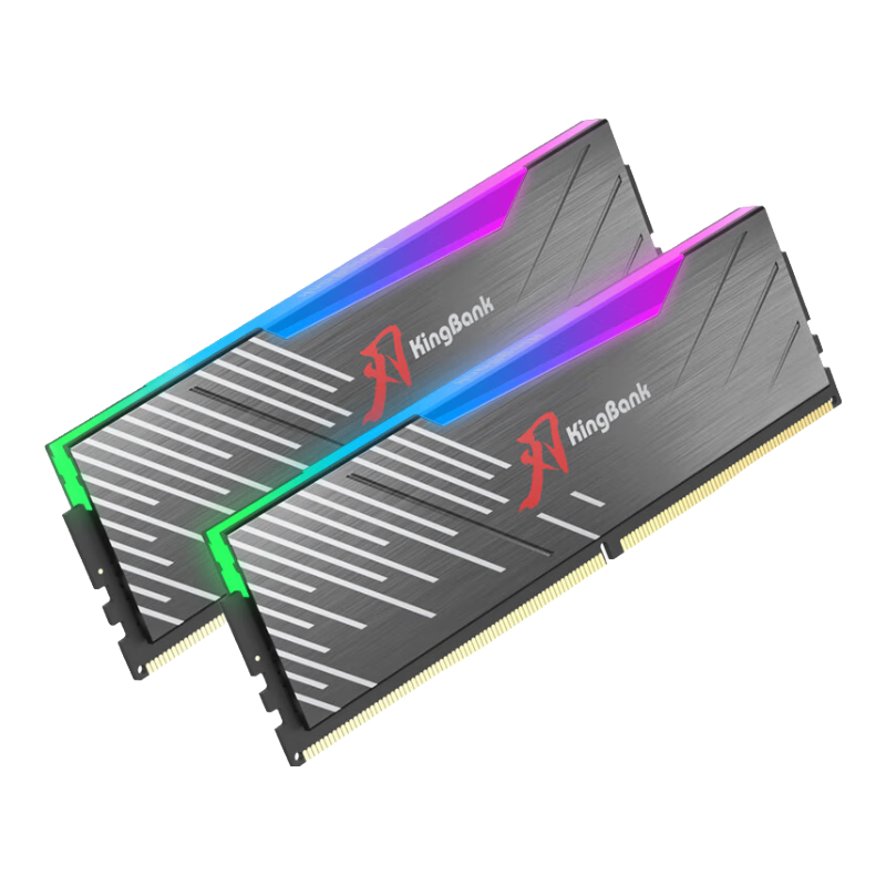 金百達(dá)（KINGBANK）32GB(16G×2)套裝 DDR4 3600 臺(tái)式機(jī)內(nèi)存條 海力士顆粒 黑刃RGB燈條 C18 416.91元