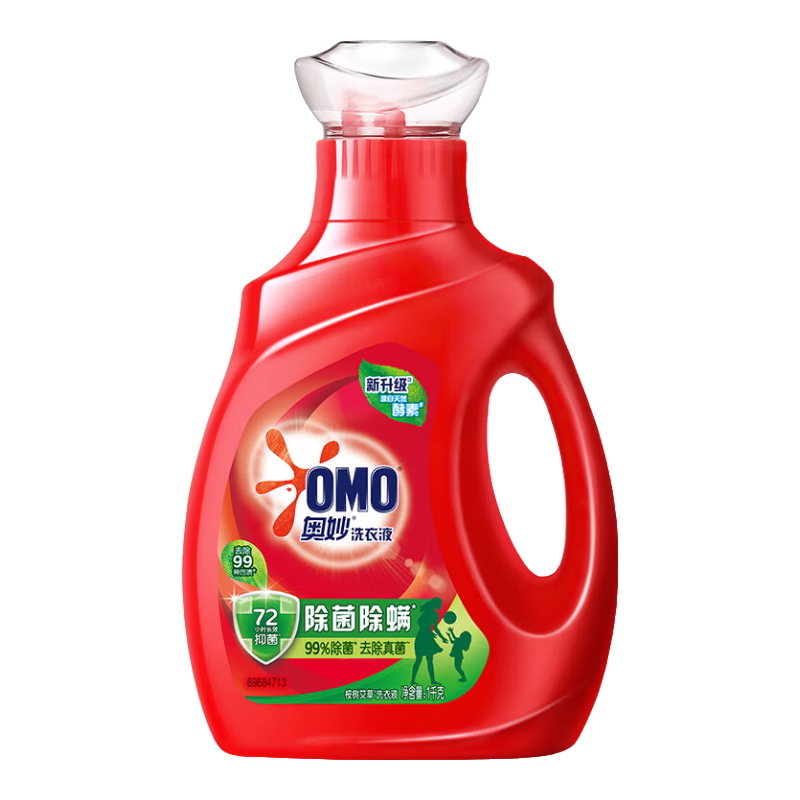 奧妙（OMO） 除菌除螨洗衣液2斤 天然酵素99﹪除菌除螨72小時長效抑菌持久留香 15.06元
