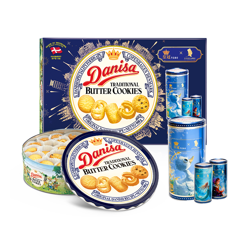 皇冠（danisa）丹麦曲奇饼干礼盒908g+60g 零食团购囤货送礼物 丹麦进口(随机发) 99.94元