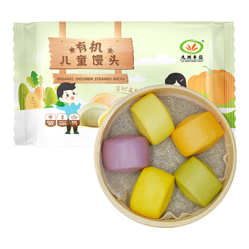 九洲豐 園有機(jī)兒童饅頭260g*6袋(60只) 47.14元