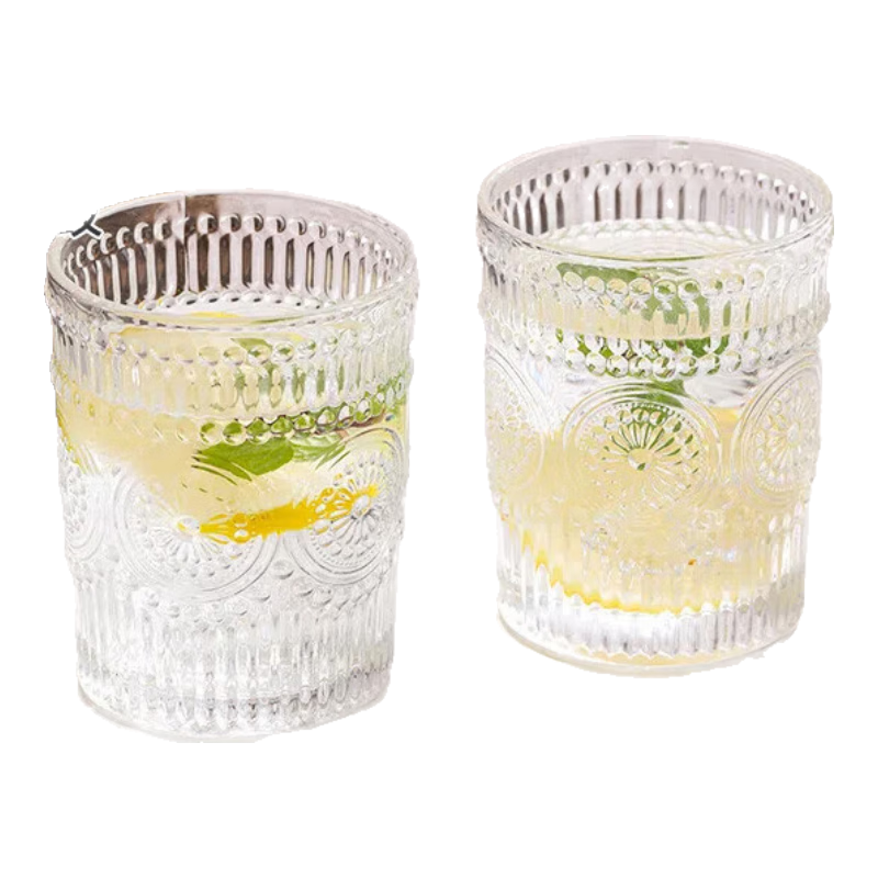 京喜 太阳花复古ins浮雕玻璃杯 1个装  0.1元包邮（天降好券后）