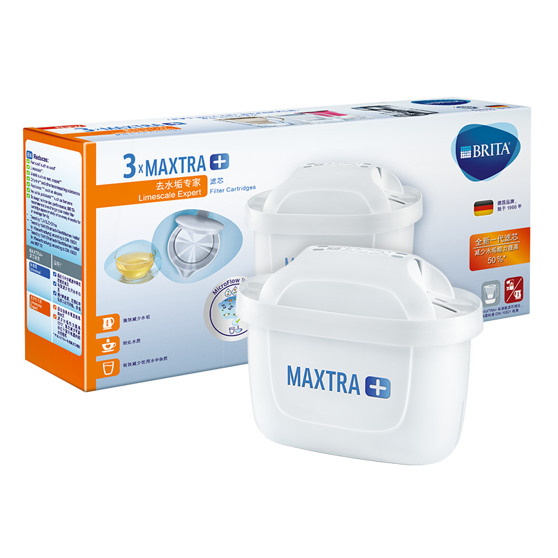Plus會(huì)員：碧然德（BRITA）家用凈水壺 濾水壺濾芯 MAXTRA+LE 去水垢專家濾芯 3枚裝 6枚212.22元（合35.37元/枚）需領(lǐng)券湊單