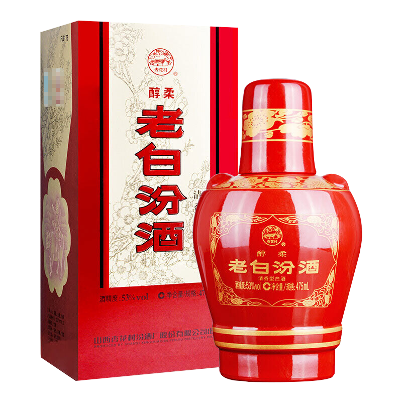 汾酒 老白汾醇柔 清香型白酒 53度 475ml單瓶裝 送禮宴請(qǐng) 183.04元（需領(lǐng)券，合91.52元/件）