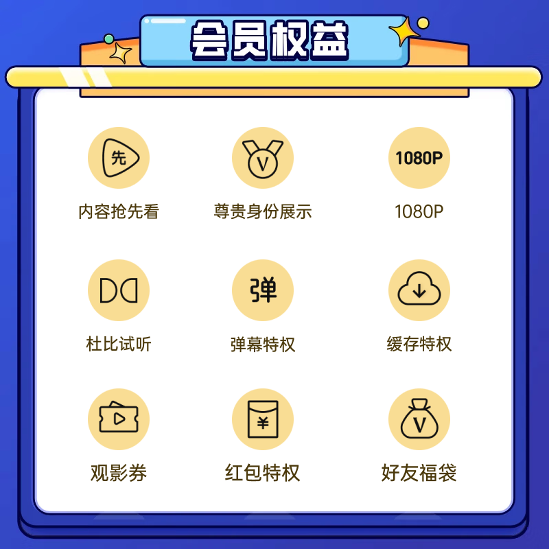 腾讯视频 Tencent Video VIP会员年卡十二个月372天 腾讯视频会员12个月 填QQ或微信号或手机号充值 券后128元