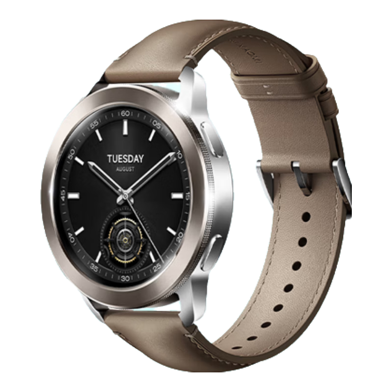 再降价、限学生：小米 Xiaomi Watch S3 eSIM版 智能手表 47mm 棕色 真皮表带 481.56元（需领券）