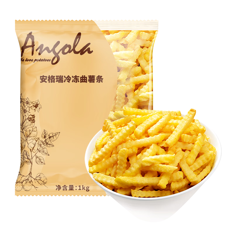 京鲜生 安格瑞冷冻3/8波浪曲薯条1kg/袋 美式儿童薯制品 西餐小食 28.56元（合14.28元/件）