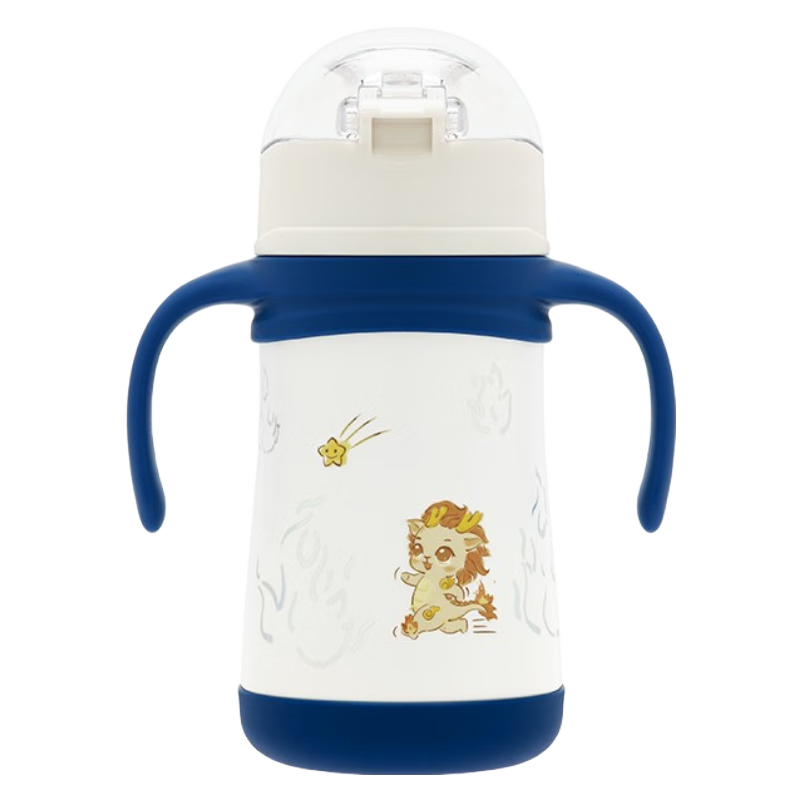 膳魔师儿童水杯316l不锈钢保温杯 麒麟 吸管杯 320ml（双耳把手） 79元（需领券）