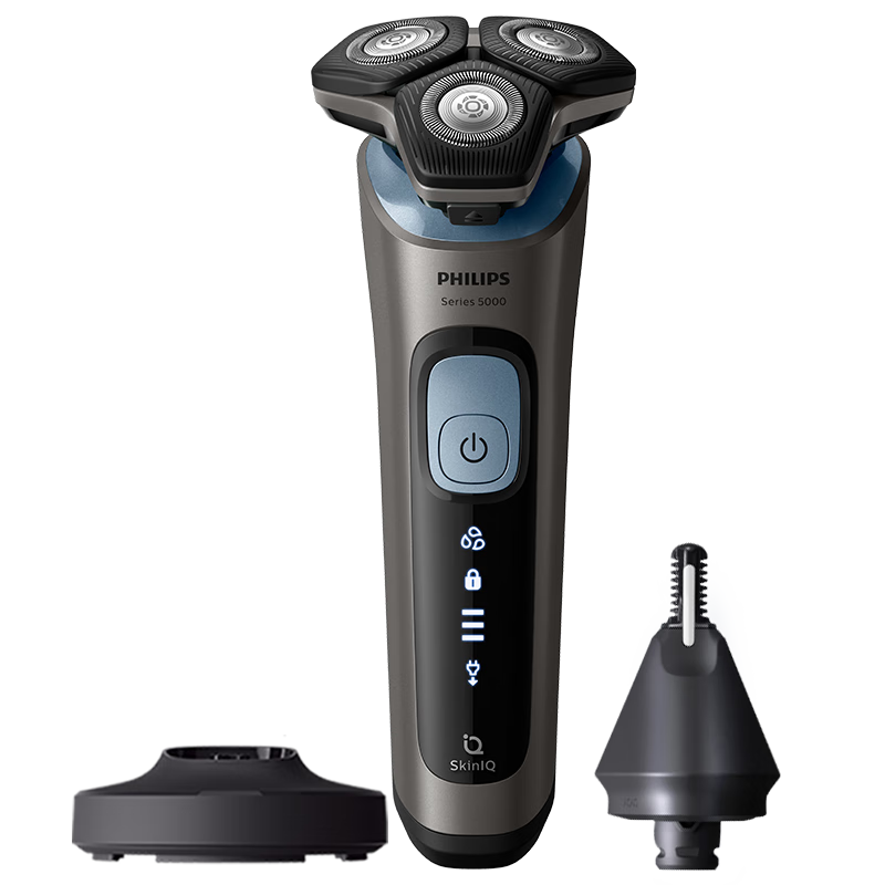 限地區(qū)、Plus會員：飛利浦（PHILIPS）【周杰倫推薦】電動剃須刀旋護(hù)5系Pro SkinIQ智能刮胡刀 生日禮物 520送男友送老公 國家補(bǔ)貼 486.66元（需領(lǐng)券）