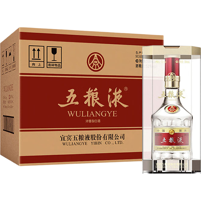 五粮液 普五八代 2024年-25年 浓香型白酒 52度 500ml*6 原箱 年份随机 5625.7元
