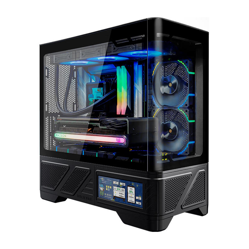 瓦爾基里（VALKYRIE）VK03-M BLACK 黑色 M-ATX 游戲電腦臺(tái)式機(jī)箱  525.3元（合262.65元/件）