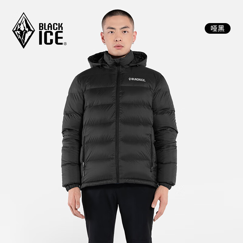 BLACKICE 保暖連帽羽絨服 可脫卸帽 男款 F8902MJ 啞黑 L 281.3元