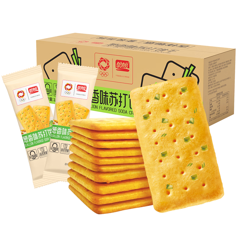 再降價(jià)、需首單、PLUS：盼盼 咸味香蔥餅干 1000g/箱 11.66元