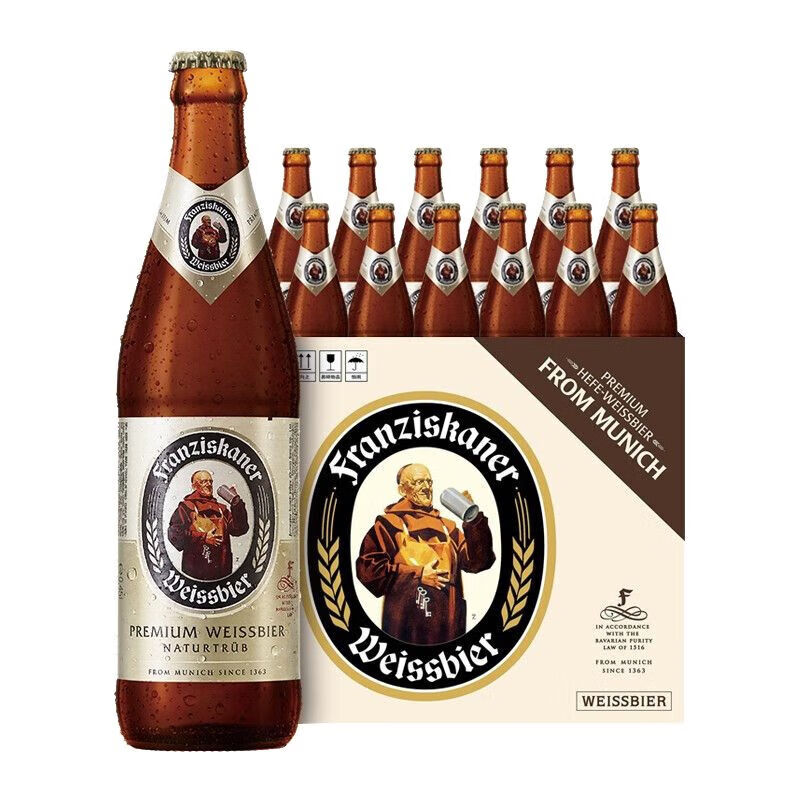 Franziskaner 范佳樂 百威集團(tuán) 精釀白啤450mL*12瓶 整箱裝 64.9元