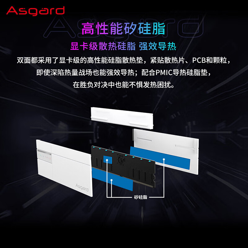 阿斯加特 32GB(16Gx2)套 臺式機內(nèi)存條 6000 C28 女武神Ⅱ-白 A-die 959元