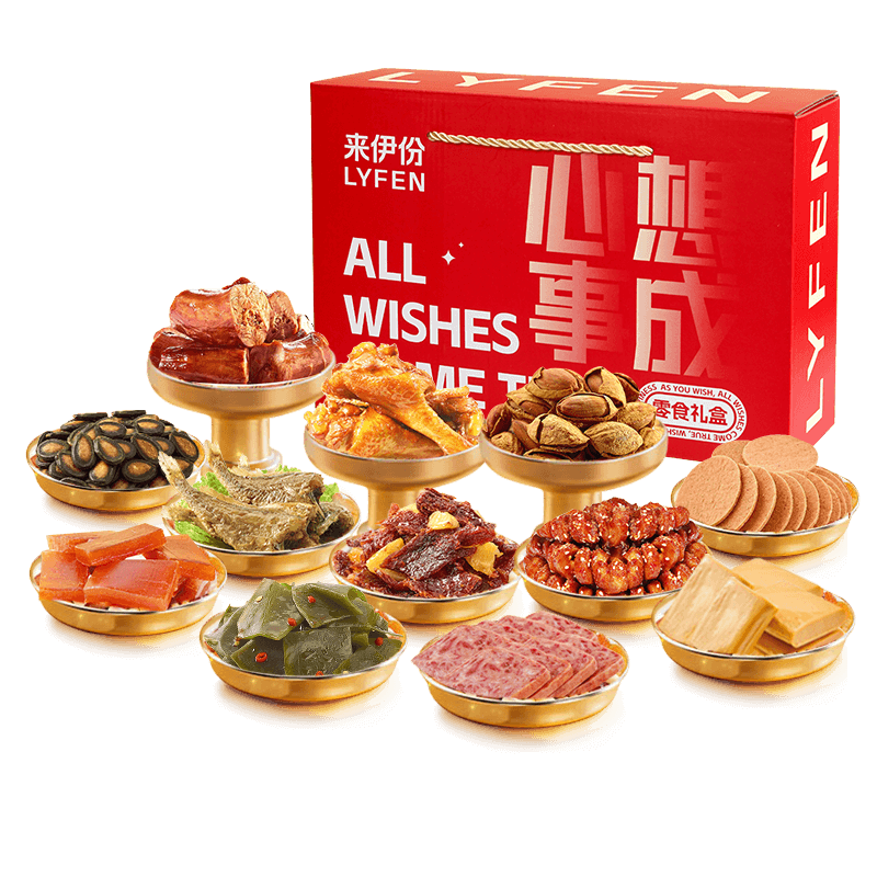 來(lái)伊份 巨型零食大禮包1030g心想事成禮盒 36.9元（需領(lǐng)券）