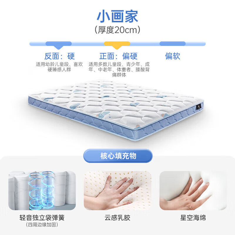 國家補(bǔ)貼、PLUS會(huì)員：舒達(dá) Serta 兒童彈簧護(hù)脊床墊 小畫家1.5*2米 2714.84元