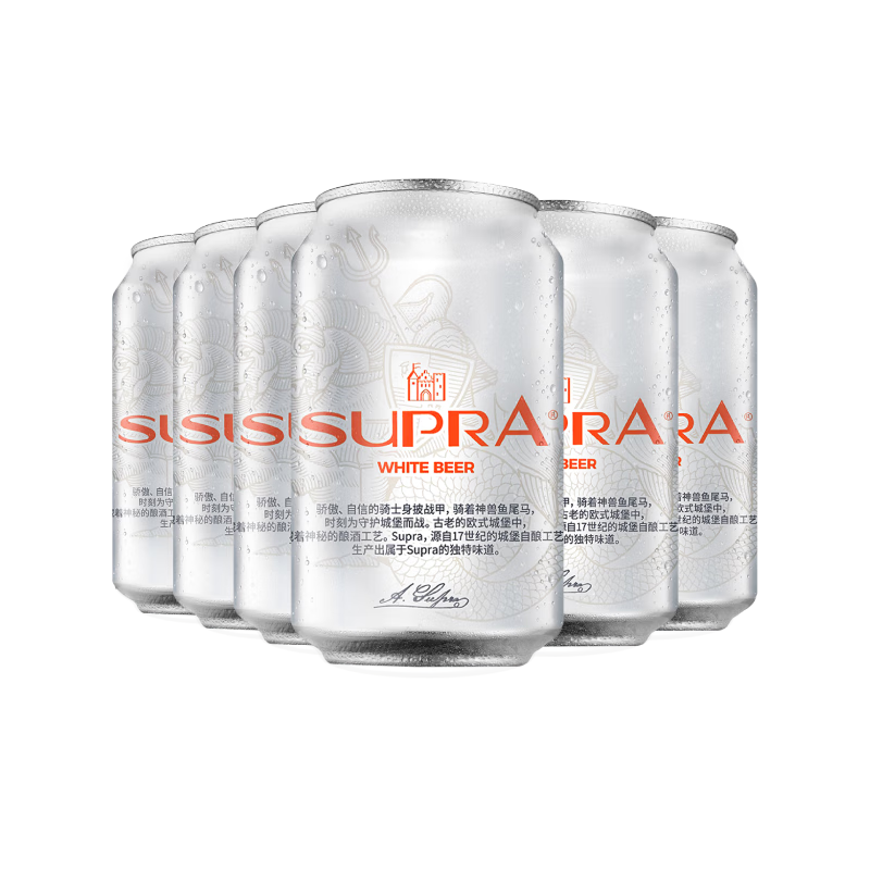 珠江啤酒 比利時風味白啤 330mL 6罐  9元