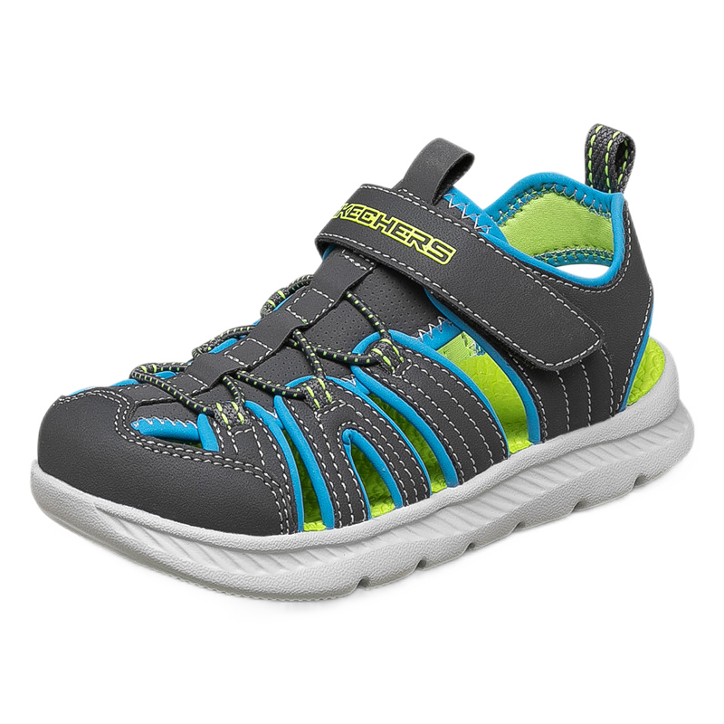 微信小程序：Skechers斯凱奇兒童涼鞋男童包頭護(hù)腳 清涼透氣休閑大童沙灘鞋童鞋400041L 97.56元包郵（需湊單）