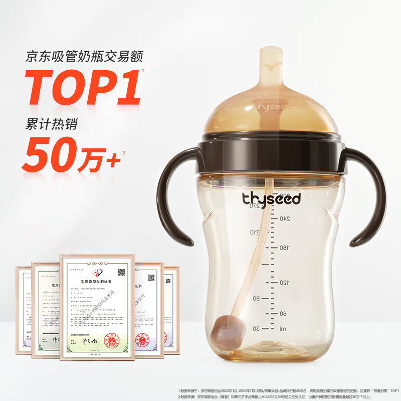 世喜 儿童吸管杯 300ml 棕色 券后104.16元