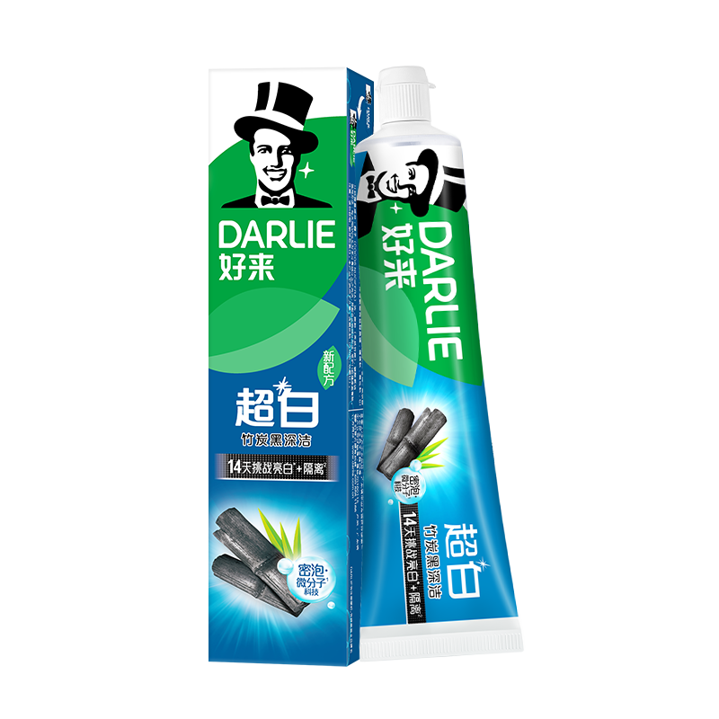 DARLIE好来(原黑人)超白竹炭深洁牙膏去牙渍亮白含氟 190g 8.9元(需换购)