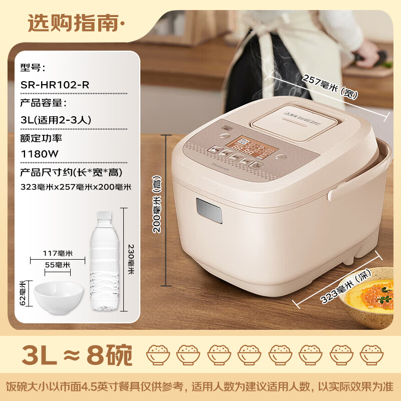 松下 Panasonic 電飯煲電 3L 粉SR-HR102-R 409.68元