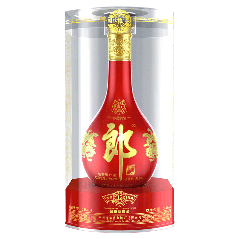 郎酒 红花郎红15 53度酱香型500mL 1瓶 单瓶装 380元（需领券）