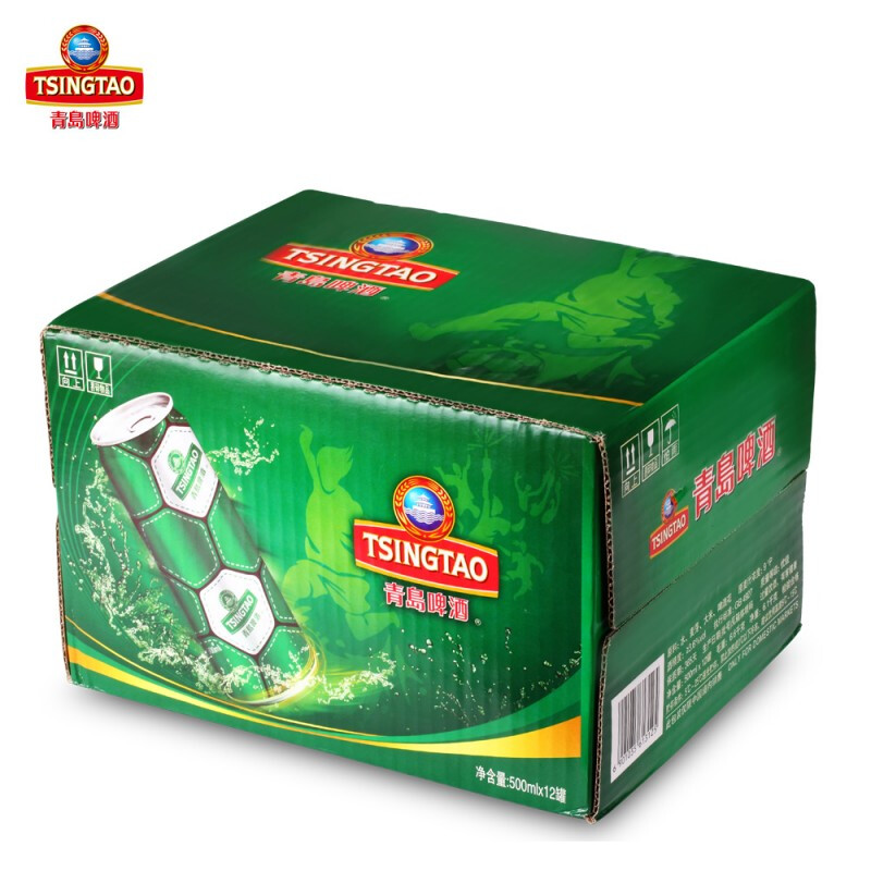 青岛啤酒 TSINGTAO 经典足球罐10度500mL*12罐 赠福喜500ml*4罐 41.75元