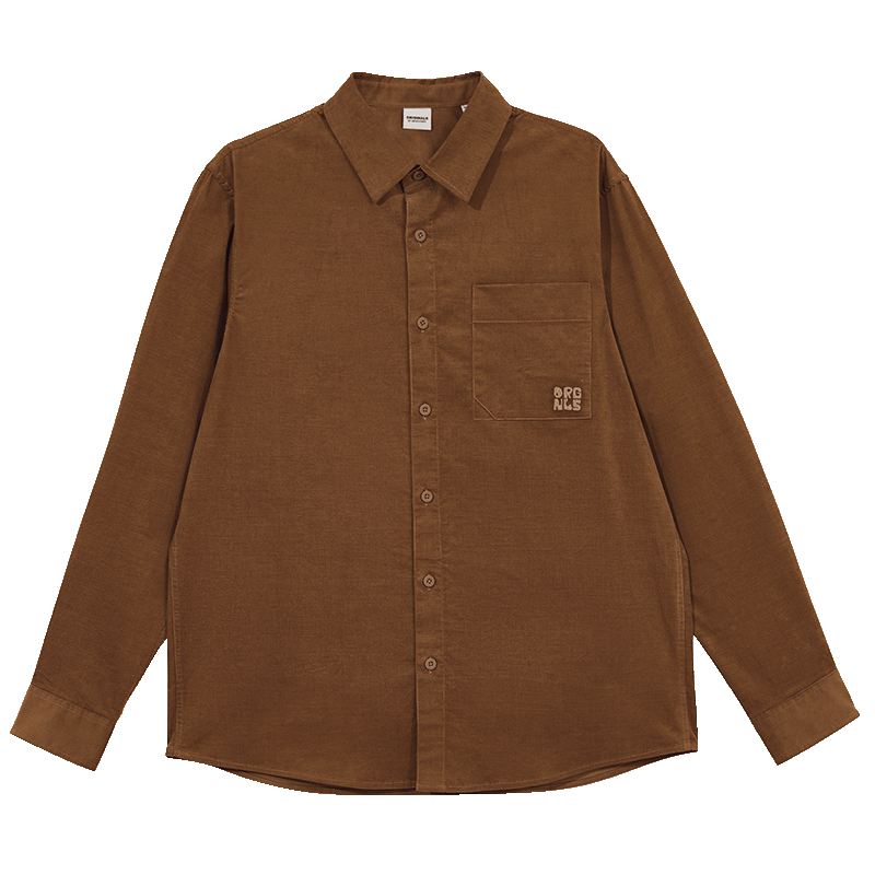杰克·琼斯（JACK&JONES）男装春秋衣服宽松外穿衬衣灯芯绒休闲长袖衬衫男薄外套衬衫式外套 F09 橡胶棕 M 175 158.55元