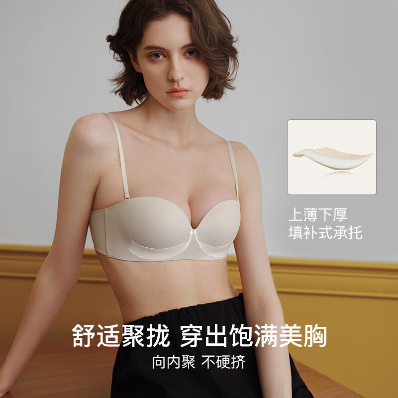 ubras 抹胸防滑聚攏內(nèi)衣 女性感小胸?zé)o肩帶內(nèi)衣女粉底液 裸感膚-經(jīng)典款 75A 139元包郵