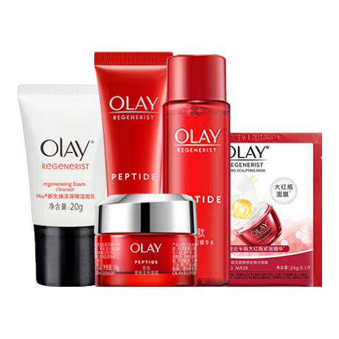 玉蘭油（OLAY）大紅瓶護(hù)膚品套裝水乳禮盒女補(bǔ)水保濕抗皺淡紋化妝品全套媽媽禮物 【旅行裝】嘗鮮水乳霜 214.5元（需領(lǐng)券，合42.9元/件）