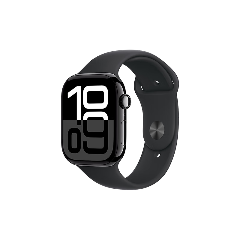 Apple Watch Series 10 智能手表GPS款46毫米亮黑色铝金属表壳黑色运动型表带M/L 2025.56元包邮（需领券与收货国补资格)