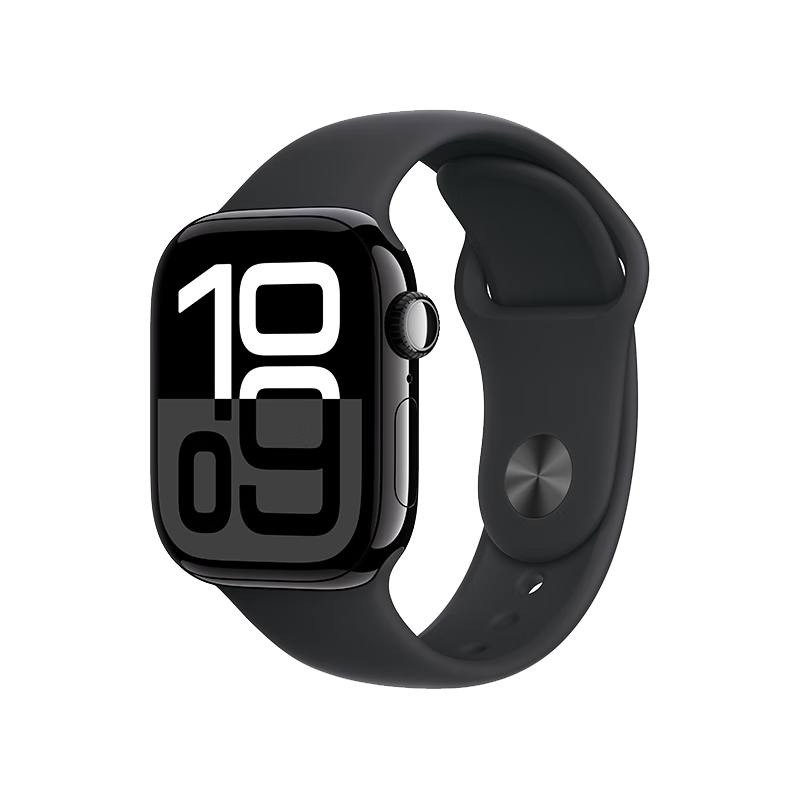 Apple Watch Series 10 智能手表42毫米亮黑色鋁金屬表殼黑色運(yùn)動(dòng)型表帶S/M【GPS】 1859.81元包郵（需收貨國(guó)補(bǔ)資格)