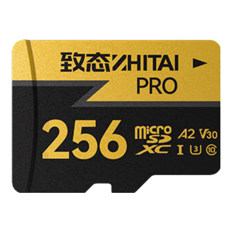 需凑单，plus:致态 长江存储 256GB TF（MicroSD）存储卡 U3 V30 A2 PRO专业高速存储卡 读速170MB/s 115.46元（需领券）可叠加被砸或砸金蛋5券到手110.46