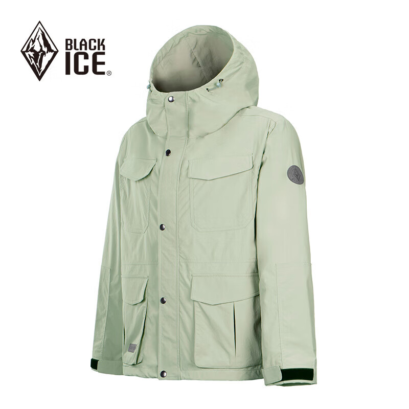 BLACKICE 男士 旅行徒步 防風耐磨連帽工裝軟殼外套 卡其沙 L 114.35元
