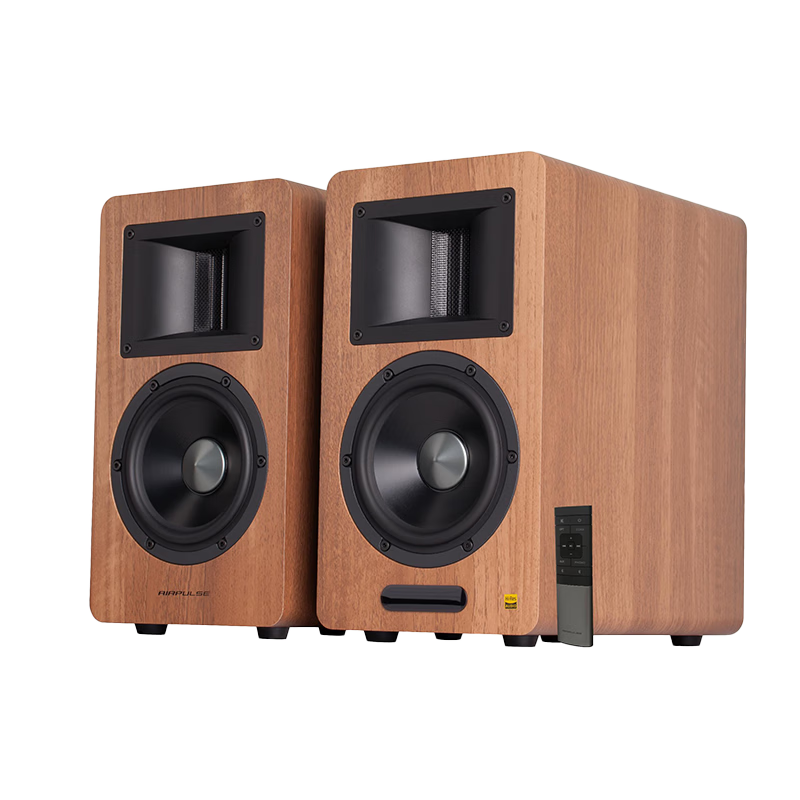 PLUS會員：（EDIFIER）漫步者AIRPULSE A200T 典藏式書架音箱 桌面2.0藍(lán)牙電腦音箱音響 客廳電視音響 有源HIFI音響 胡桃木 2912.11元（需領(lǐng)券）