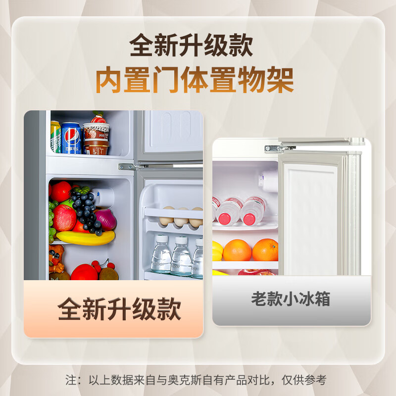 奧克斯 小冰箱30升銀色 券后257.9元