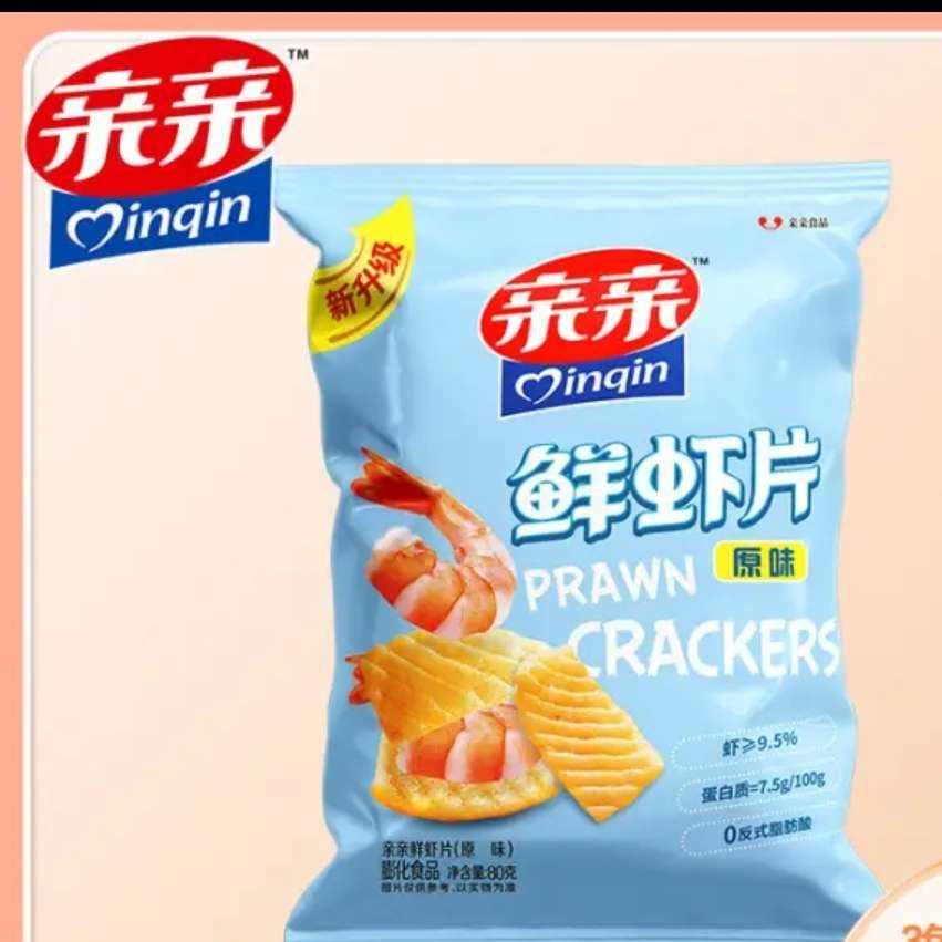 亲亲（Qinqin）膨化休闲零食大包装虾条薯片任选经典口味怀旧膨化零食 原味虾片 17.4元（需领券，合2.9元/件）