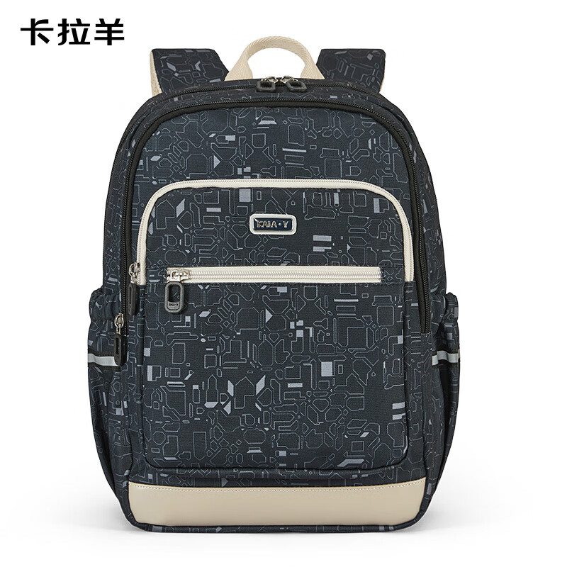 Carany 卡拉羊 小學(xué)生書包輕便游學(xué)包 18L-黑色 CX2832 券后134元