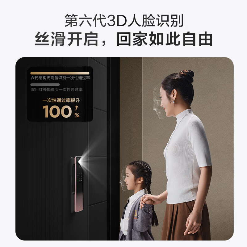 TCL 智能鎖3D人臉識別遠程貓眼大屏指紋鎖家用防盜門密碼鎖 K7G Pro 智能鎖 券后447元