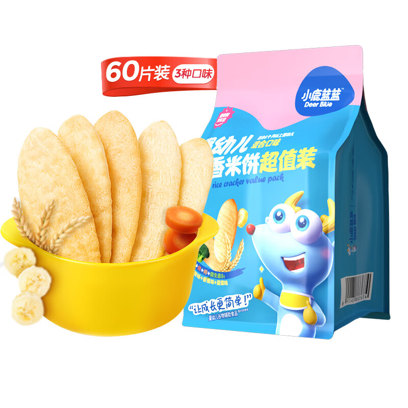 小鹿蓝蓝 _婴儿米饼 零食米饼 混合口味60片 券后18.9元