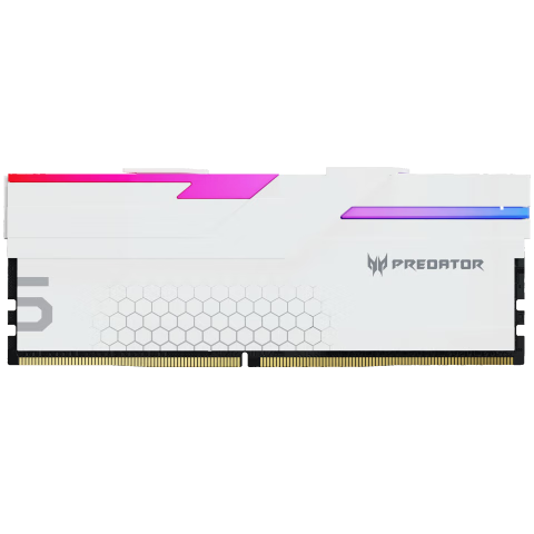 宏碁掠奪者（PREDATOR）48G(24G×2)套裝 DDR5 6000頻率 臺(tái)式機(jī)內(nèi)存條 Hermes冰刃系列 RGB燈條(C28) 白色 AI電腦配件 1049元