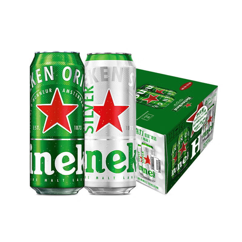 喜力 超值神車?經典星銀混裝500mL*21罐 贈喜力足球*2+玻璃杯*1 117.02元