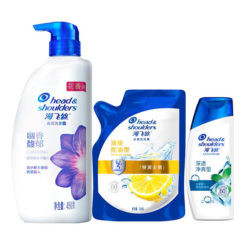 海飛絲 SPA香氛去屑幽香馥郁洗發(fā)水450G+200G+80G(共730G) 30.23元