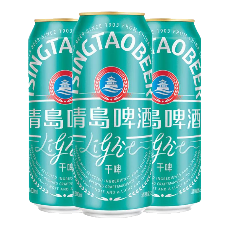 PLUS会员:青岛啤酒 轻干 500mL 12罐*2  91.2元（需领券，合45.6元/件）
