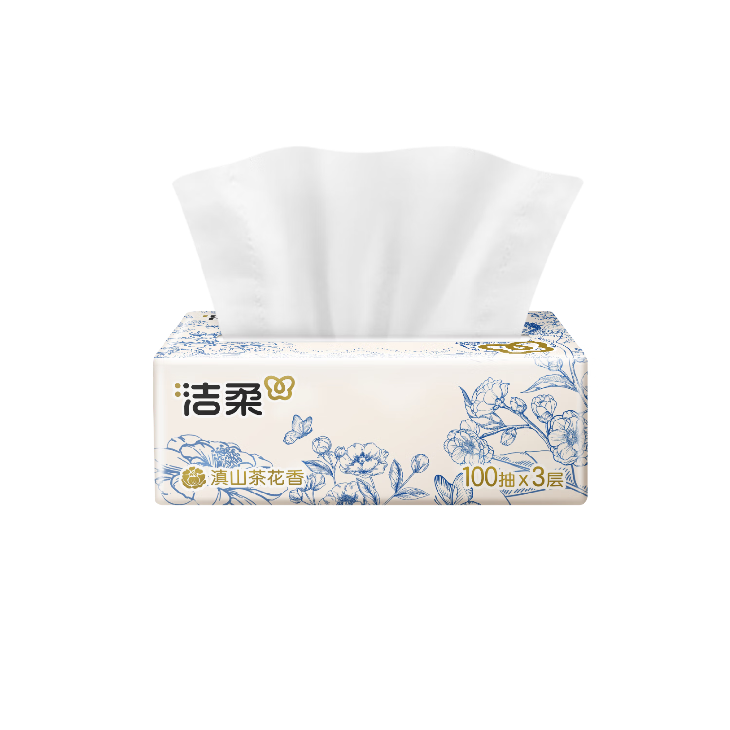 潔柔 滇山茶花香可濕水面巾紙3層 100抽*24包 23.9元（需買3件，需用券）
