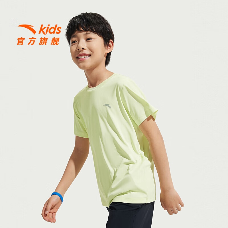 安踏 ANTA 清仓价！儿童2025夏季简约纯棉亲肤舒适针织短T 券后37元