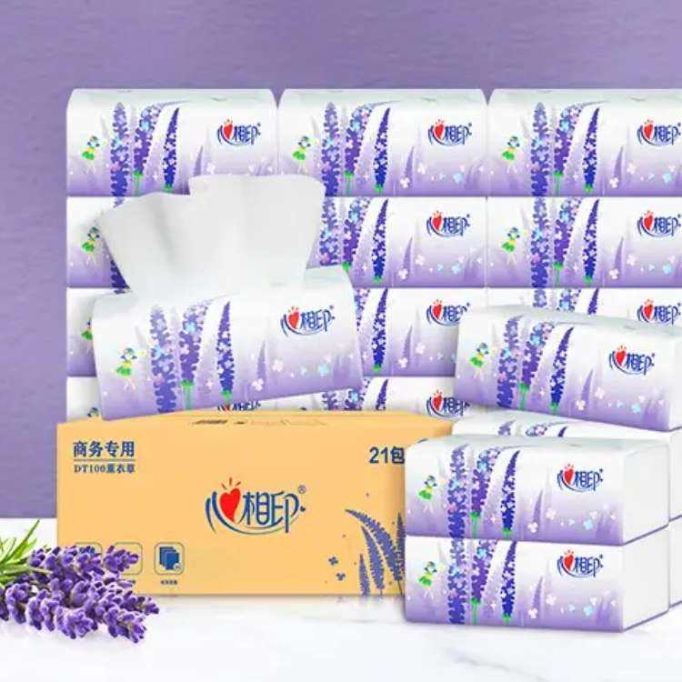 心相印 薰衣草抽纸 100抽*21包*4件 79.6元（需领券，合19.9元/件）