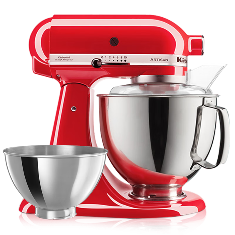 KitchenAid（凱膳怡）【國家補(bǔ)貼】廚師機(jī)家用進(jìn)口5QT雙碗和面揉面一體機(jī)多功能攪拌機(jī) 暖橘紅 5KSM165PSCHT 2588.67元（需領(lǐng)券）