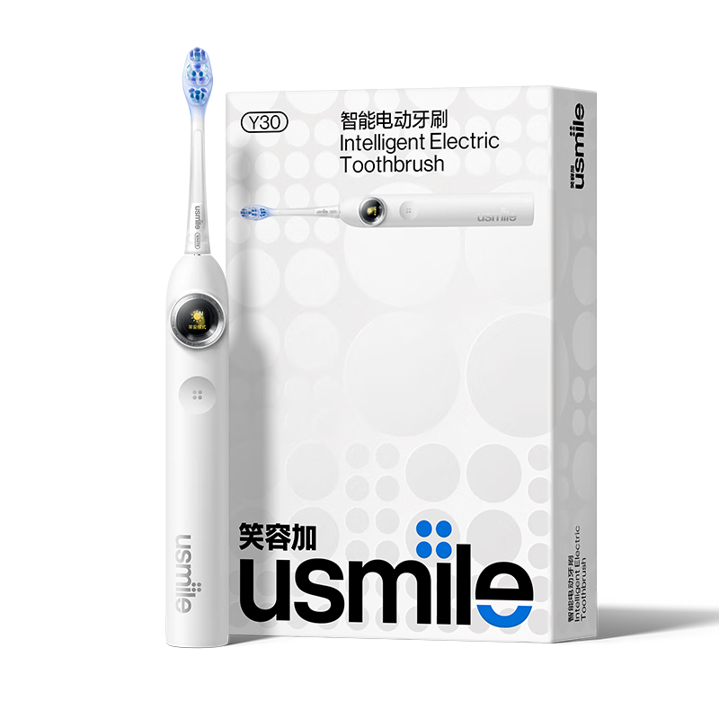 PLUS会员：usmile 笑容加智能电动牙刷 新动力大摆幅 全智能模式 Y30冰川白 Y20升级款 278.53元（需领券）